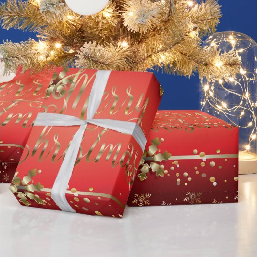 Frohe Weihnachten & Neues Jahr! 20XX Gold Snow Lux Geschenkpapier (Feiertage)