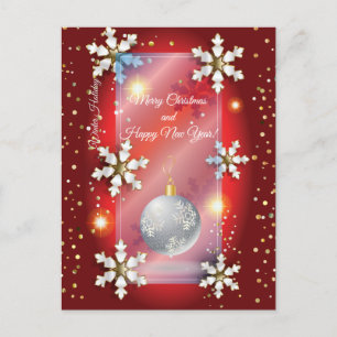 Frohe Weihnachten & Neues Jahr! 20XX Silver Luxury Postkarte