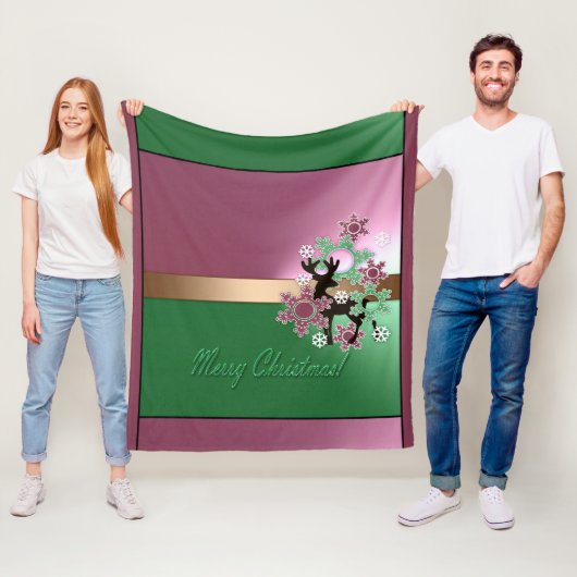 Frohe Weihnachten! , neues Jahr , Weihnachtshirsch Fleecedecke (Beispiel)