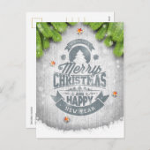 Frohe Weihnachten Neues Jahr wünscht rustikales We (Vorne/Hinten)