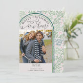 Frohe Weihnachten Neues Zuhause Foto Wintergrün Ankündigung (Stehend Vorderseite)