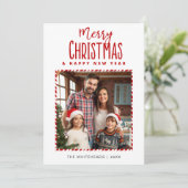 Frohe Weihnachten Neujahr Candy Cane Foto (Stehend Vorderseite)