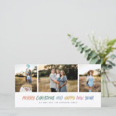 Frohe Weihnachten Neujahr farbenfrohe 3 Foto Colla (Stehend Vorderseite)