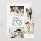 Frohe Weihnachten Neujahr farbenfrohe 4 Foto Colla (Vorne/Hinten)