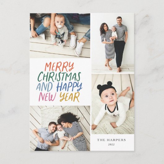 Frohe Weihnachten Neujahr farbenfrohe 4 Foto Colla (Vorderseite)