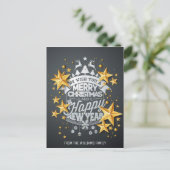 Frohe Weihnachten Neujahr Foto wünscht Gold Stars (Stehend Vorderseite)