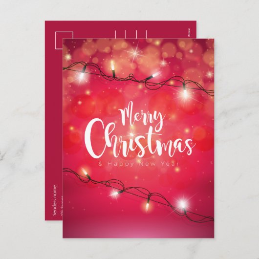 Frohe Weihnachten Neujahr Moderne wünscht rosa Lic (Vorne/Hinten)