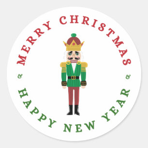 Frohe Weihnachten Neujahr Nussknacker Aufkleber