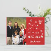 Frohe Weihnachten Neujahr Personalisiertes Foto Ro (Stehend Vorderseite)