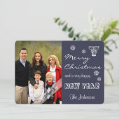 Frohe Weihnachten Neujahr Personalisiertes Foto Ro (Stehend Vorderseite)