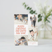 Frohe Weihnachten Neujahr Red 4 Foto Collage (Stehend Vorderseite)