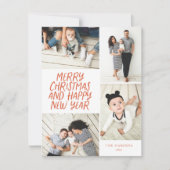Frohe Weihnachten Neujahr Red 4 Foto Collage (Vorderseite)