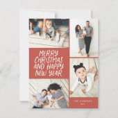 Frohe Weihnachten Neujahr Red 4 Foto Collage (Vorderseite)