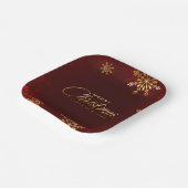 Frohe Weihnachten Neujahr Red Gold Script Winter Pappteller (Gewinkelt)