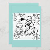 Frohe Weihnachten Neujahr Symbol Maus Cartoon nied Einladung (Vorne/Hinten)