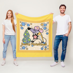 Frohe Weihnachten Neujahr Symbol Maus Cartoon nied Fleecedecke