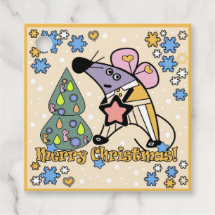 Frohe Weihnachten Neujahr Symbol Maus Cartoon nied Geschenkanhänger