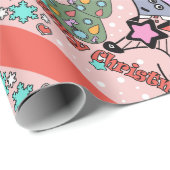 Frohe Weihnachten Neujahr Symbol Maus Cartoon nied Geschenkpapier (Rolleneckpunkt)