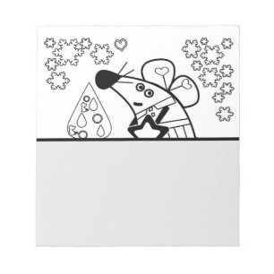 Frohe Weihnachten Neujahr Symbol Maus Cartoon nied Notizblock