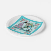 Frohe Weihnachten Neujahr Symbol Maus Cartoon nied Pappteller (Schrägansicht)