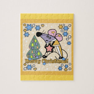 Frohe Weihnachten Neujahr Symbol Maus Cartoon nied Puzzle