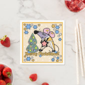 Frohe Weihnachten Neujahr Symbol Maus Cartoon nied Serviette (Beispiel)