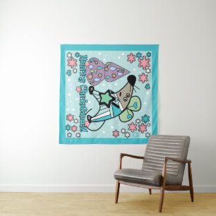 Frohe Weihnachten Neujahr Symbol Maus Cartoon nied Wandteppich