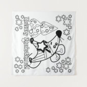 Frohe Weihnachten Neujahr Symbol Maus Cartoon nied Wandteppich (Vorderseite (Horizontal))