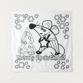 Frohe Weihnachten Neujahr Symbol Maus Cartoon nied Wandteppich (Vorderseite)