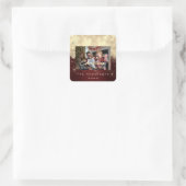 Frohe Weihnachten New Gold Glitzer Foto Maroon Quadratischer Aufkleber (Tasche)