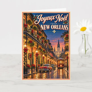 Frohe Weihnachten New Orleans Vintage Reise Weihna Karte