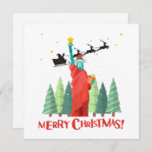 Frohe Weihnachten New Yorker Weihnachtsstatue Einladung (Vorne/Hinten)