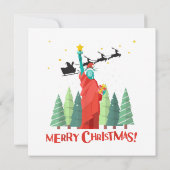 Frohe Weihnachten New Yorker Weihnachtsstatue Einladung (Rückseite)