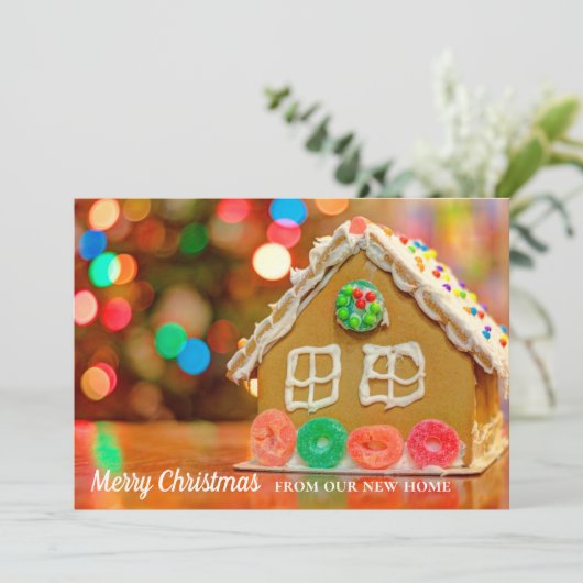 Frohe Weihnachten New Zuhause Address Gingerbread (Stehend Vorderseite)