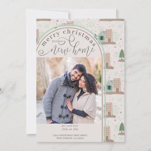 Frohe Weihnachten New Zuhause Foto Apartment Movin Ankündigung (Vorderseite)