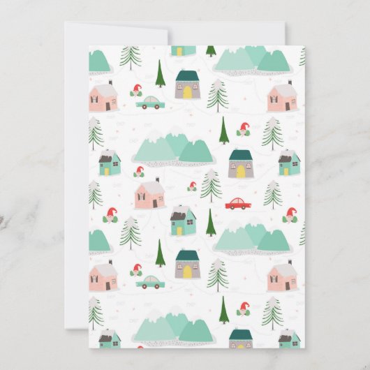 Frohe Weihnachten New Zuhause Foto Mountain House Ankündigung (Rückseite)