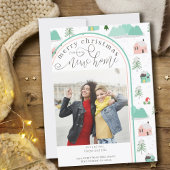 Frohe Weihnachten New Zuhause Foto Mountain House Ankündigung