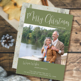 Frohe Weihnachten New Zuhause Pine Tree Doodle Fot