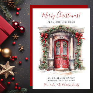 Frohe Weihnachten New Zuhause Red Door Moving Ankündigung