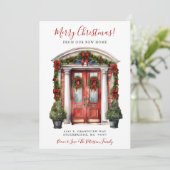 Frohe Weihnachten New Zuhause Red Door Moving Ankündigung (Stehend Vorderseite)