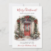 Frohe Weihnachten New Zuhause Red Door Moving Ankündigung (Vorderseite)