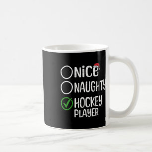 Frohe Weihnachten Nice Naughty Hockey Spieler Xmas Kaffeetasse