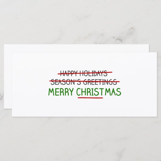 Frohe Weihnachten, nicht die Grüße der Jahreszeit (Vorne/Hinten)