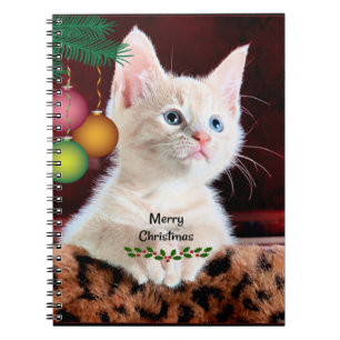 Frohe Weihnachten Niedlich Adorable Kitty Cat Notizblock