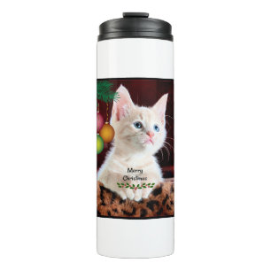 Frohe Weihnachten Niedlich Adorable Kitty Cat Thermosbecher