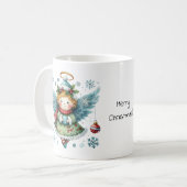 Frohe Weihnachten Niedlich Angel Folk Art Style Kaffeetasse (Vorderseite Links)