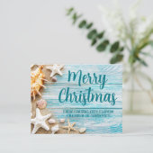 Frohe Weihnachten Niedlich Beach Company Seashell Postkarte (Stehend Vorderseite)