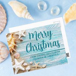 Frohe Weihnachten Niedlich Beach Company Seashell Postkarte