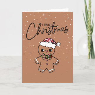 Frohe Weihnachten Niedlich Brown Gingerbread Karte