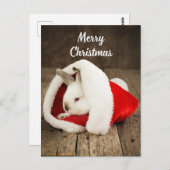 Frohe Weihnachten Niedlich Bunny in der Weihnachts Postkarte (Vorne/Hinten)